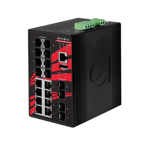 20-Port Industrial Gigabit Light Layer 3 Managed Ethernet Switch